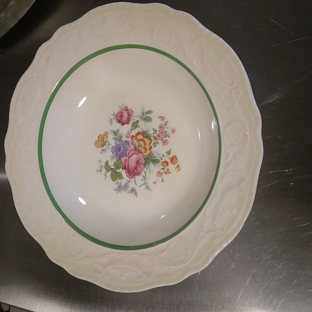 Adam Antique By Steubenville China Soup/Salad Bowl (Will Glow Under Black Light)